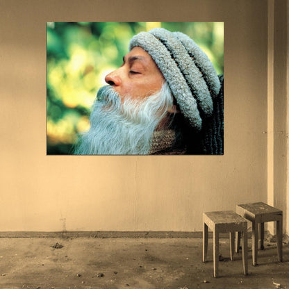 Osho Acharya Rajneesh Indian Guru Portrait Wall Art Print Poster