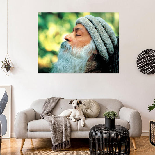 Osho Acharya Rajneesh Indian Guru Portrait Wall Art Print Poster