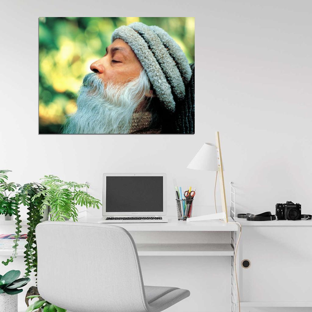 Osho Acharya Rajneesh Indian Guru Portrait Wall Art Print Poster