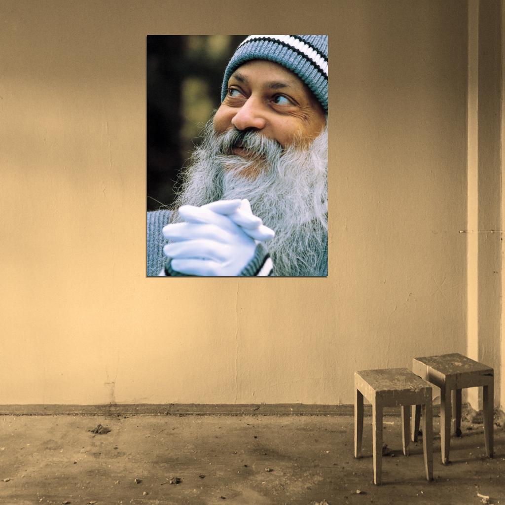 Osho Acharya Rajneesh Indian Guru Portrait Wall Art Print Poster