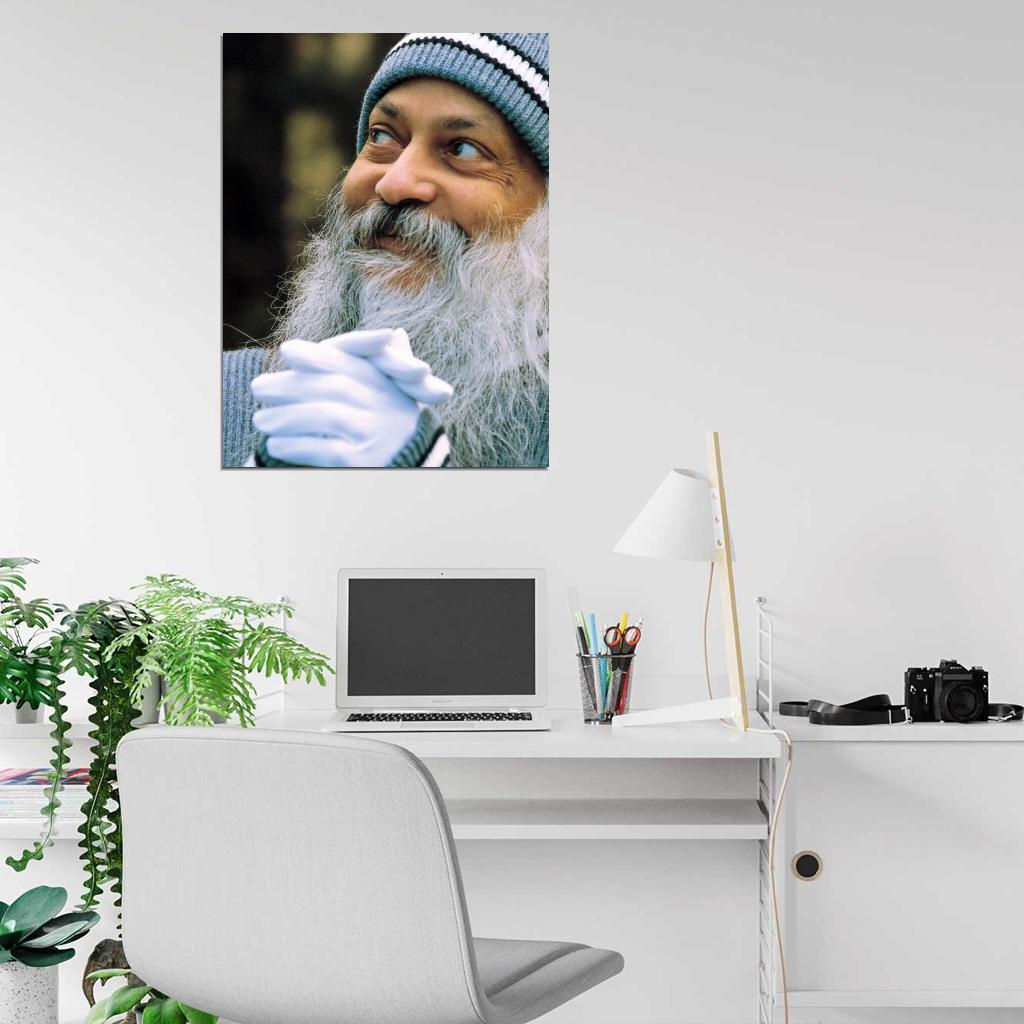 Osho Acharya Rajneesh Indian Guru Portrait Wall Art Print Poster