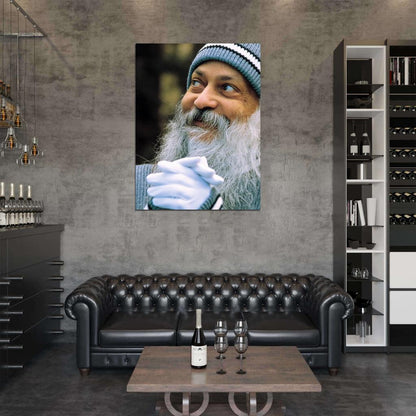 Osho Acharya Rajneesh Indian Guru Portrait Wall Art Print Poster
