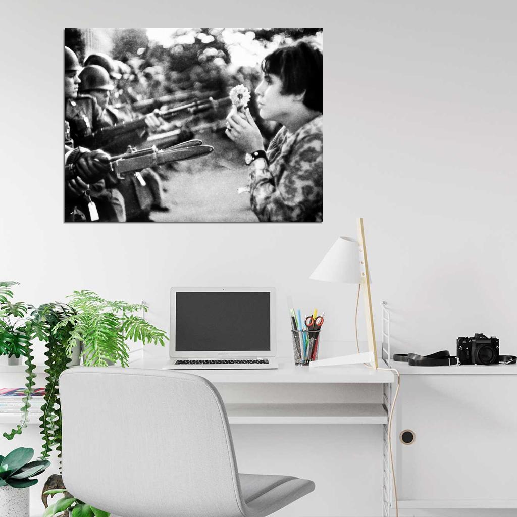 Peace March Washington 1967 Retro Vintage BW Wall Art Print Poster