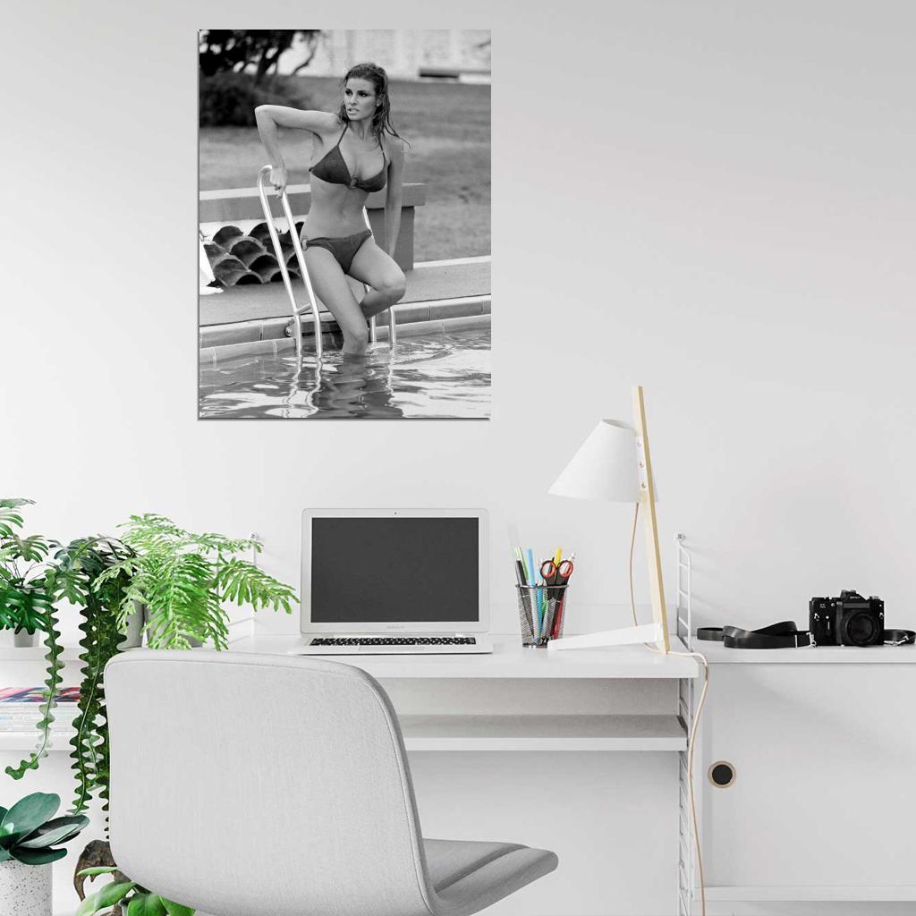 Raquel Welch Lady In Cement Sexy Vintage BW Wall Art Print Poster