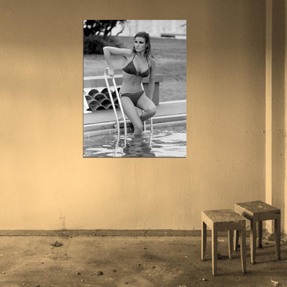 Raquel Welch Lady In Cement Sexy Vintage BW Wall Art Print Poster