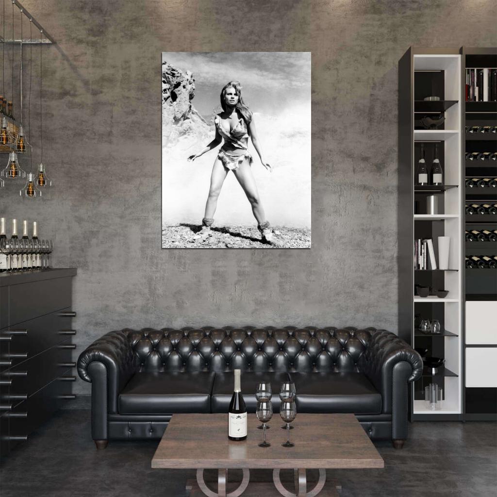 Raquel Welch One Million Years B.C. Retro BW Wall Art Print Poster