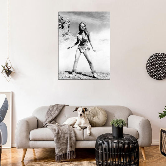 Raquel Welch One Million Years B.C. Retro BW Wall Art Print Poster