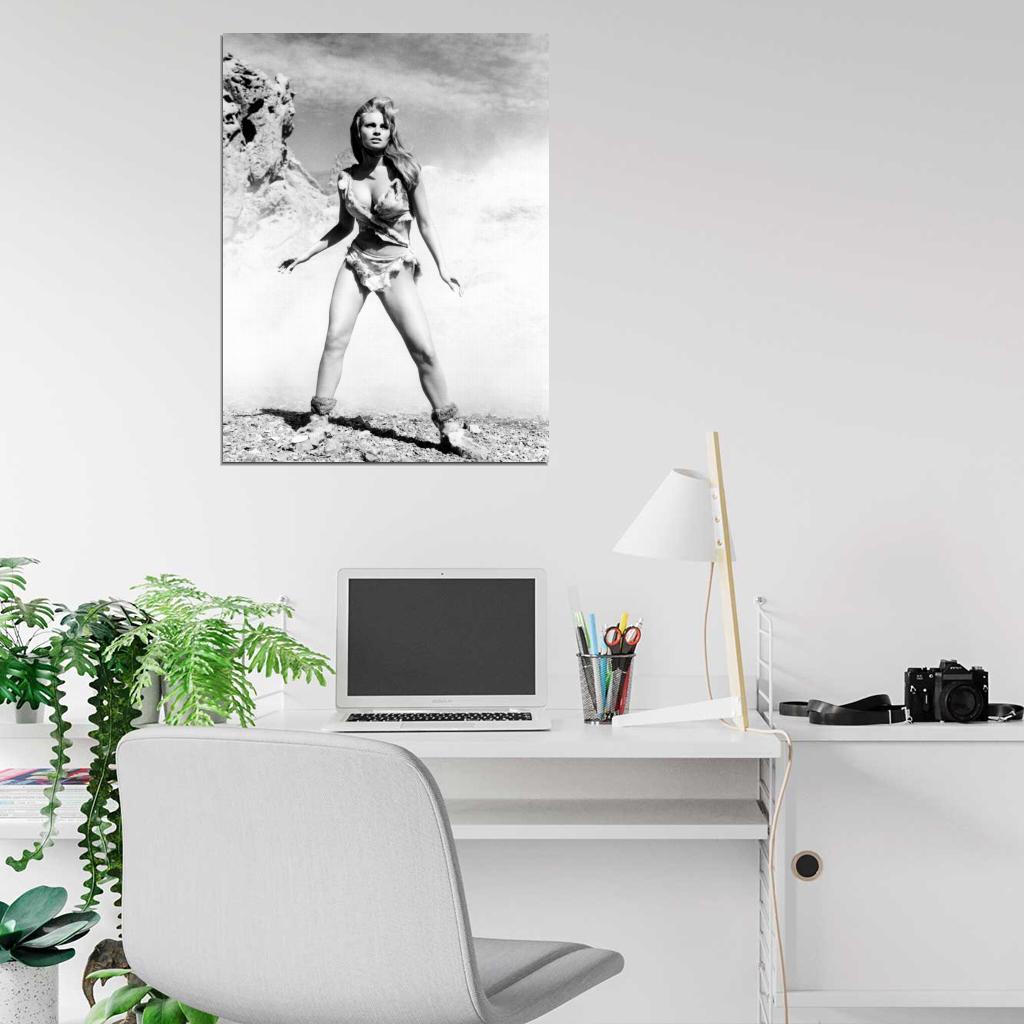 Raquel Welch One Million Years B.C. Retro BW Wall Art Print Poster