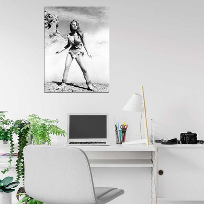 Raquel Welch One Million Years B.C. Retro BW Wall Art Print Poster