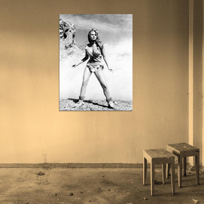 Raquel Welch One Million Years B.C. Retro BW Wall Art Print Poster