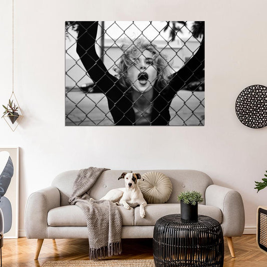 Sharon Stone Hot Portrait Retro Vintage BW Wall Art Print Poster
