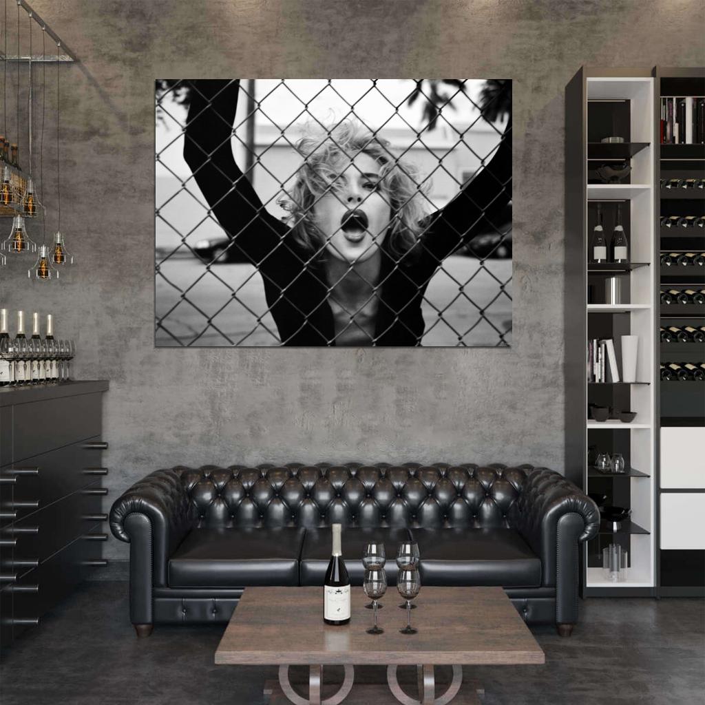 Sharon Stone Hot Portrait Retro Vintage BW Wall Art Print Poster