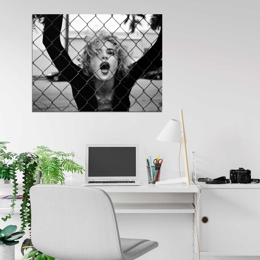Sharon Stone Hot Portrait Retro Vintage BW Wall Art Print Poster