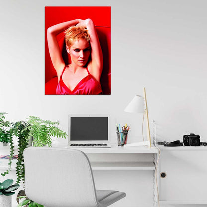 Sharon Stone Hot Red Portrait Actress Wall Art Print Poster
