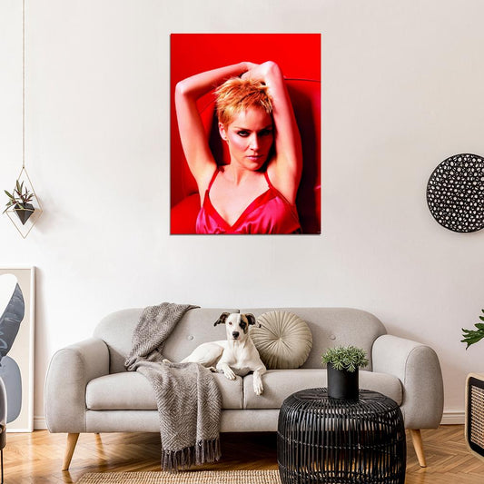 Sharon Stone Hot Red Portrait Actress Wall Art Print Poster