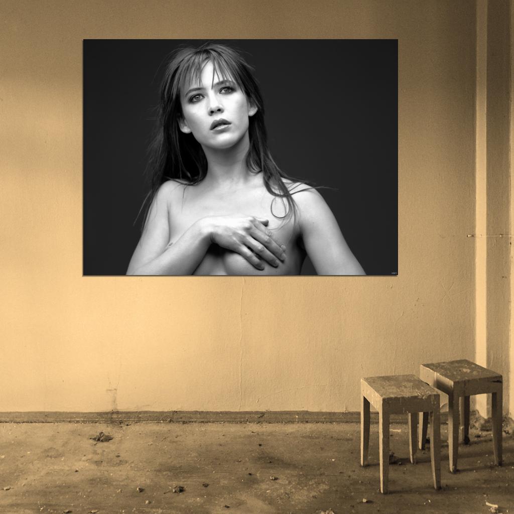 Sophie Marceau Hot Sexy Beautiful Portrait BW Wall Art Print Poster