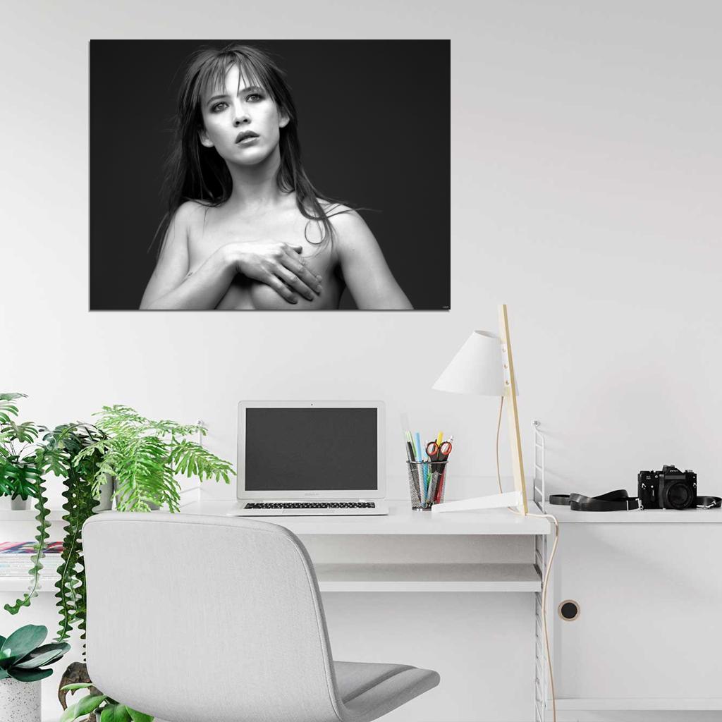 Sophie Marceau Hot Sexy Beautiful Portrait BW Wall Art Print Poster