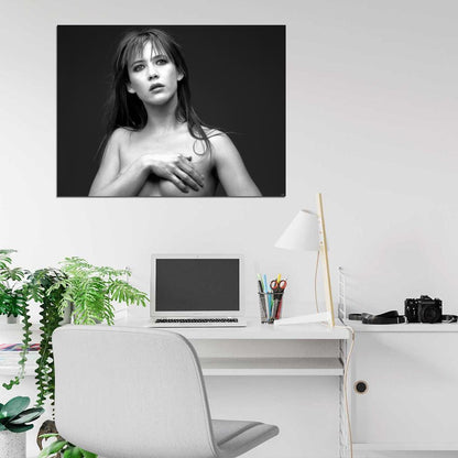 Sophie Marceau Hot Sexy Beautiful Portrait BW Wall Art Print Poster