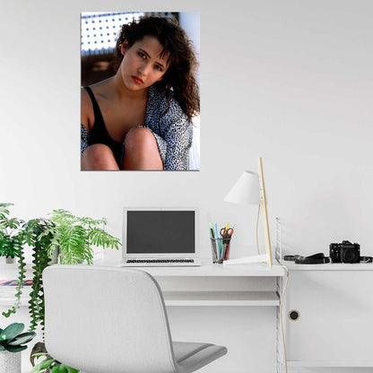 Sophie Marceau Cute Portrait Retro Vintage Wall Art Print Poster