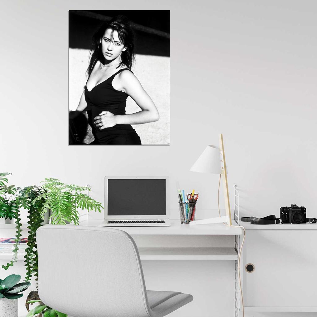 Sophie Marceau Actress Retro Vintage BW Wall Art Print Poster
