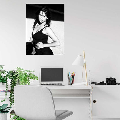 Sophie Marceau Actress Retro Vintage BW Wall Art Print Poster