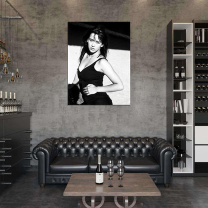 Sophie Marceau Actress Retro Vintage BW Wall Art Print Poster