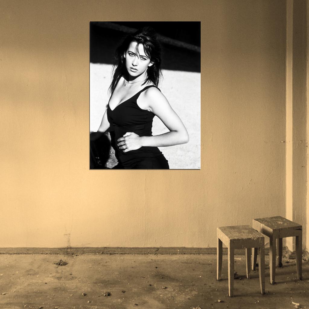 Sophie Marceau Actress Retro Vintage BW Wall Art Print Poster