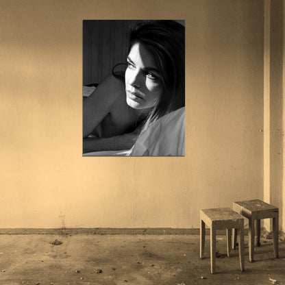 Sophie Marceau Beautiful Portrait Retro BW Wall Art Print Poster