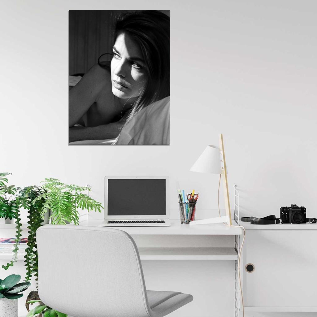 Sophie Marceau Beautiful Portrait Retro BW Wall Art Print Poster