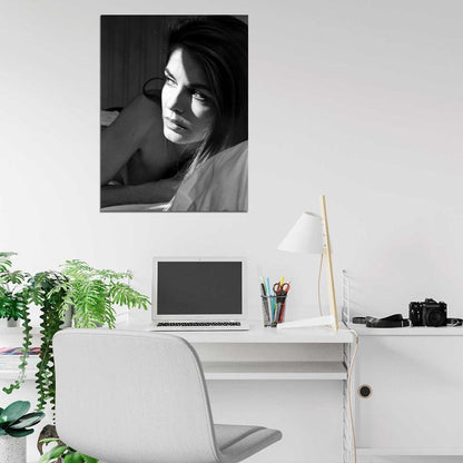 Sophie Marceau Beautiful Portrait Retro BW Wall Art Print Poster