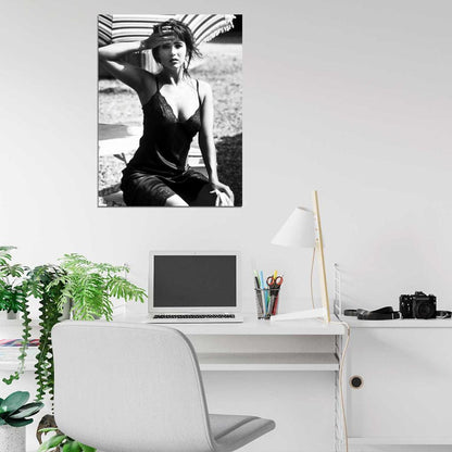 Sophie Marceau Beautiful Hot Actress Retro BW Wall Art Print Poster