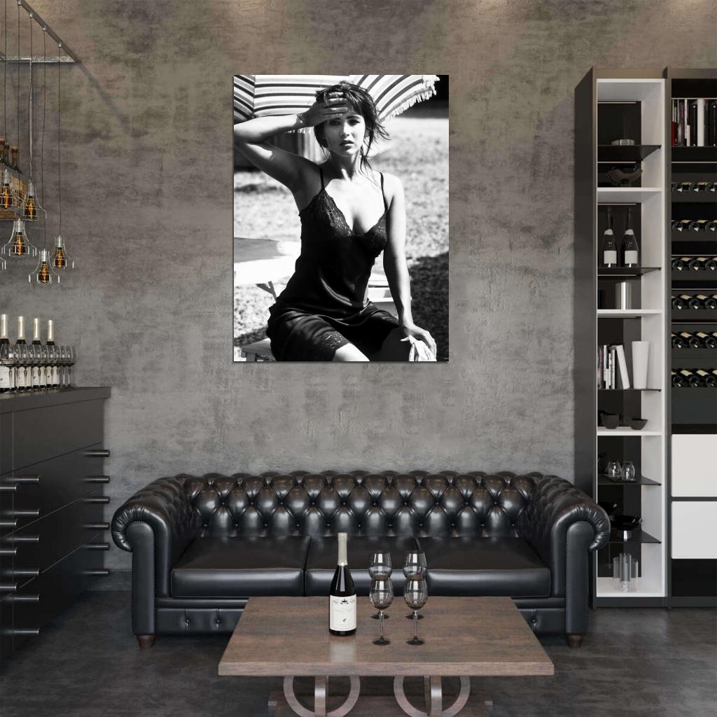 Sophie Marceau Beautiful Hot Actress Retro BW Wall Art Print Poster
