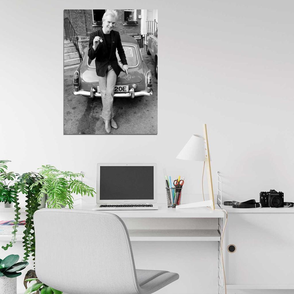 Sting Music Singer Retro Vintage BW Wall Art Print Poster