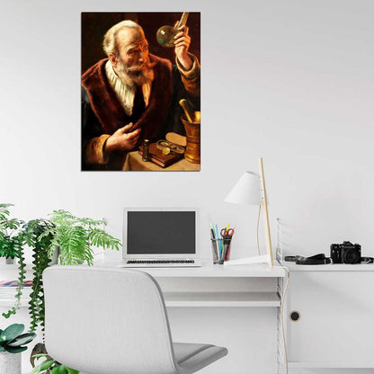 The Alchemist Painting Beautiful Retro Vintage Wall Art Print Poster