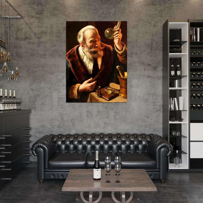 The Alchemist Painting Beautiful Retro Vintage Wall Art Print Poster