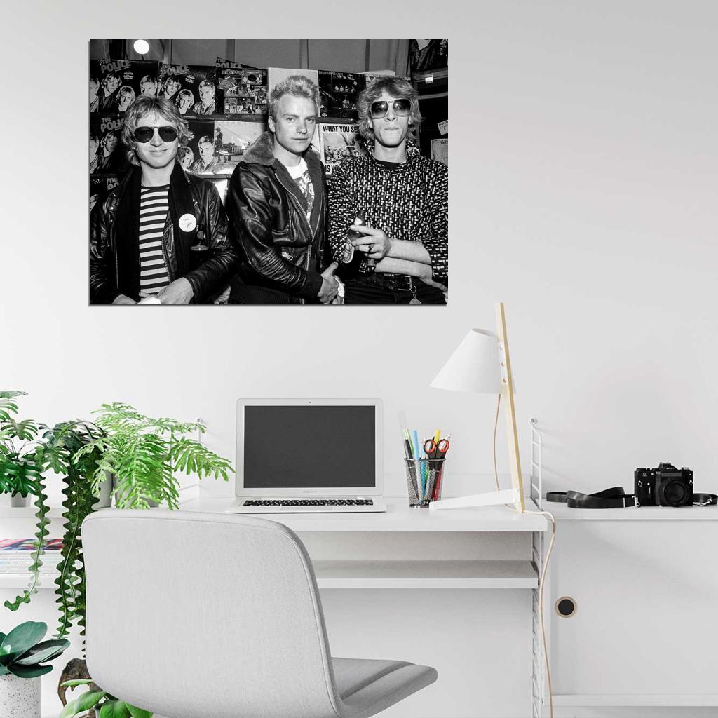 The Police Rock Music Band Retro Vintage BW Wall Art Print Poster
