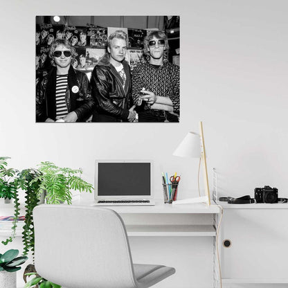 The Police Rock Music Band Retro Vintage BW Wall Art Print Poster