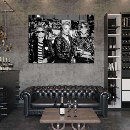 The Police Rock Music Band Retro Vintage BW Wall Art Print Poster