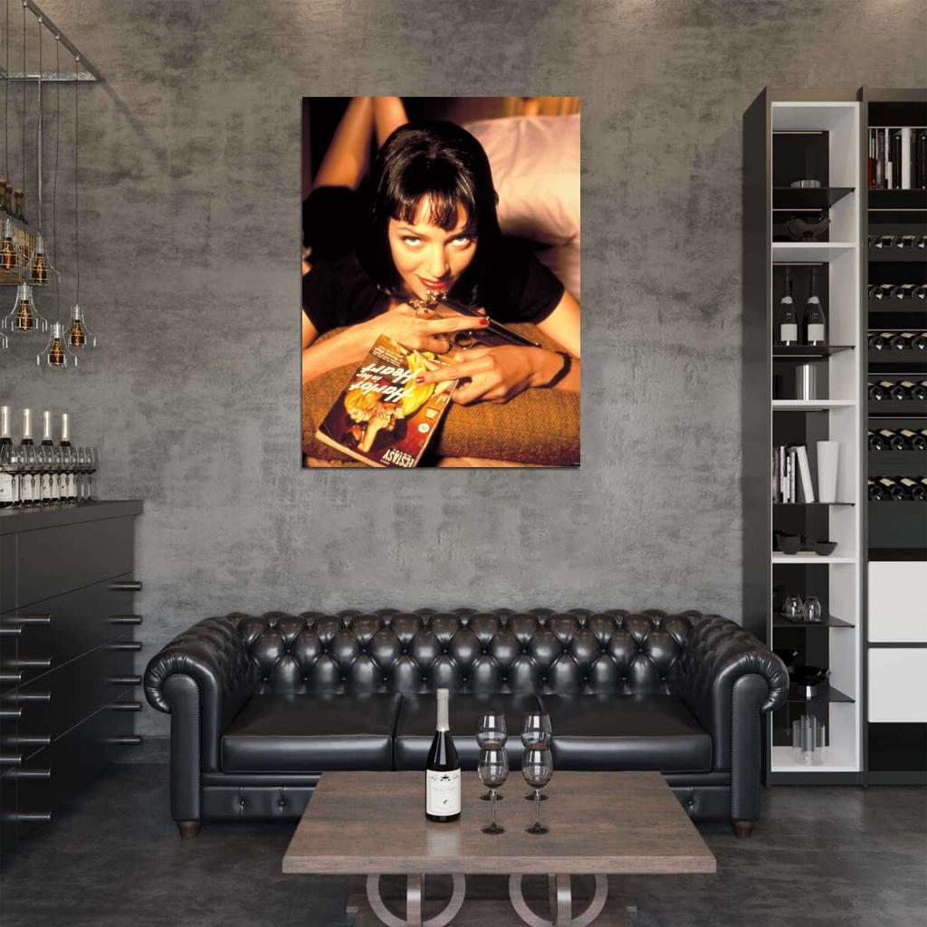 Uma Thurman Mia Wallace Pulp Fiction Vintage Wall Art Print Poster