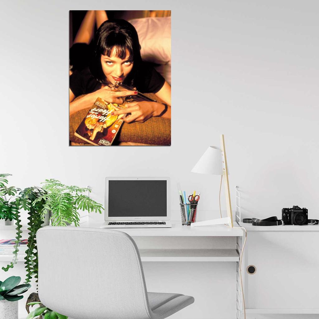 Uma Thurman Mia Wallace Pulp Fiction Vintage Wall Art Print Poster