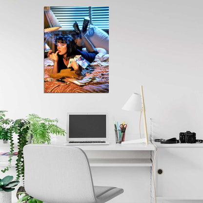 Uma Thurman Pulp Fiction 1994 Movie Vintage Wall Art Print Poster