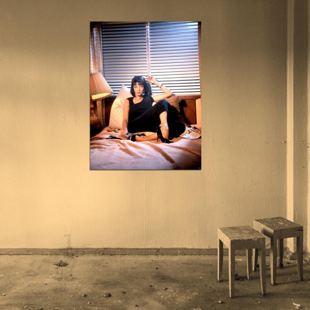 Uma Thurman Mia Wallace Pulp Fiction Vintage Wall Art Print Poster