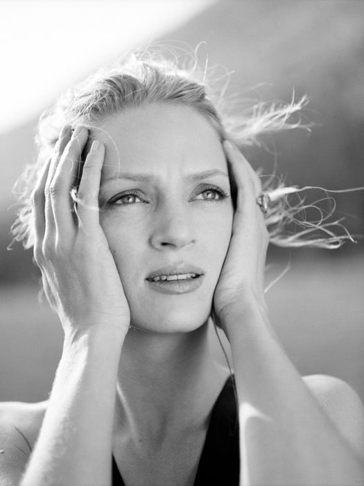 Uma Thurman Beautiful Portrait Actress BW Wall Art Print Poster