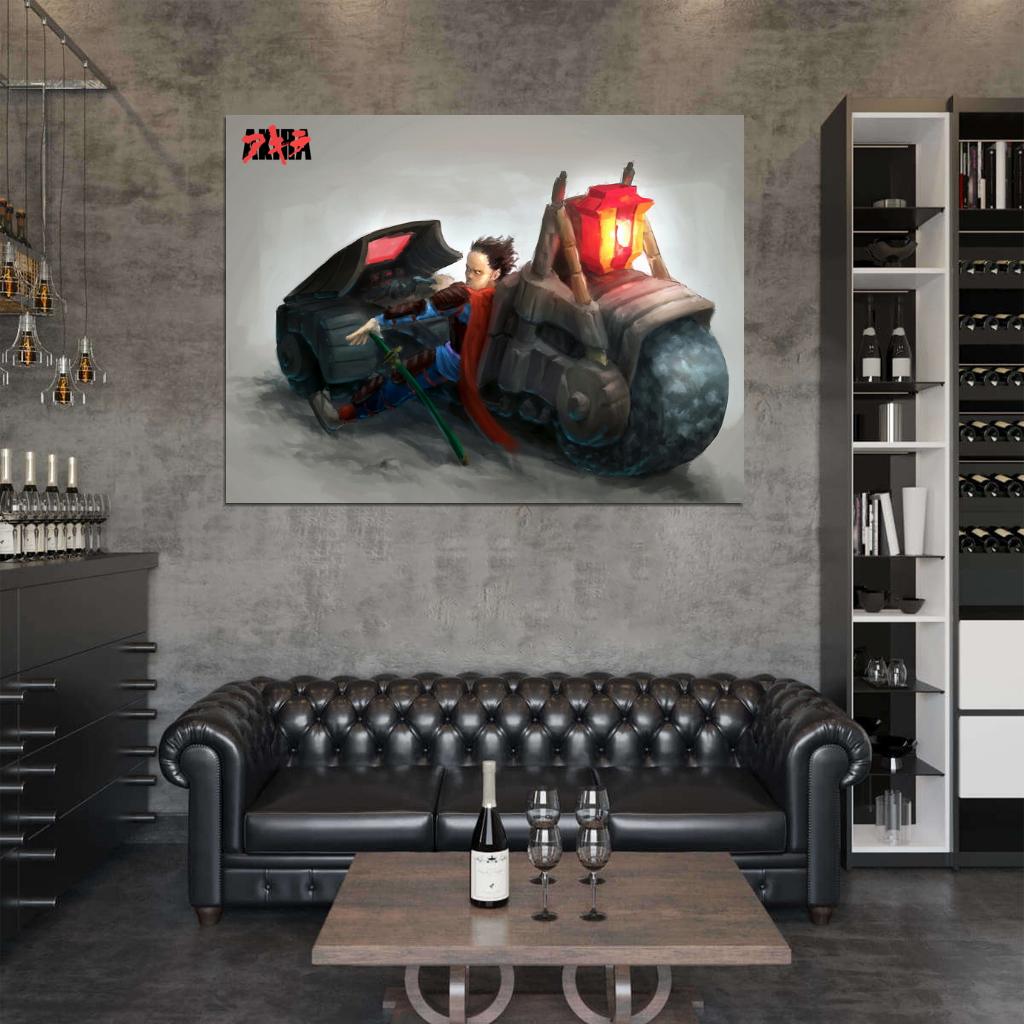 Akira Tetsuo Shima Bike Anime Manga Art Wall Art Print Poster