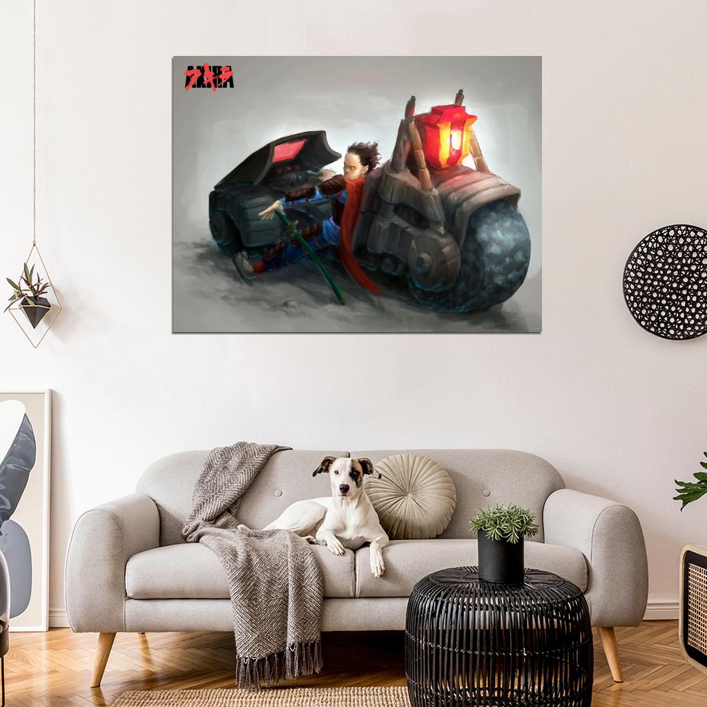 Akira Tetsuo Shima Bike Anime Manga Art Wall Art Print Poster