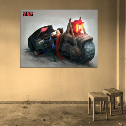 Akira Tetsuo Shima Bike Anime Manga Art Wall Art Print Poster