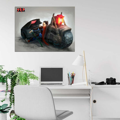 Akira Tetsuo Shima Bike Anime Manga Art Wall Art Print Poster