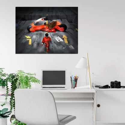 Akira Shotaro Kaneda Bike Anime Manga Art Wall Art Print Poster