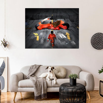 Akira Shotaro Kaneda Bike Anime Manga Art Wall Art Print Poster