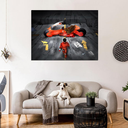 Akira Shotaro Kaneda Bike Anime Manga Art Wall Art Print Poster